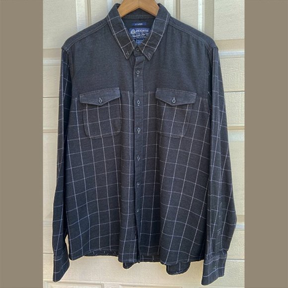Mens Dark Gray and White Soft Cotton Shirt - Picture 1 of 2